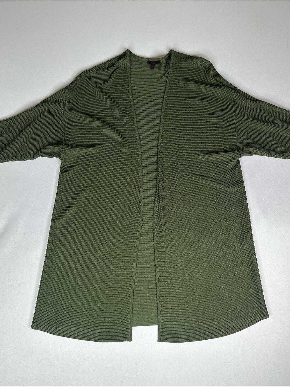 Talbots Collection Ribbed Viscose Short Sleeve Open Front Cardigan